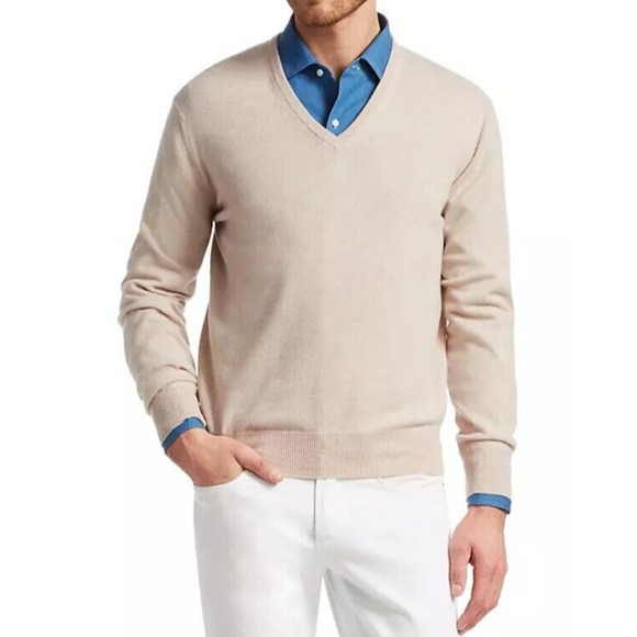 Joseph & Lyman Sweater Men's Large Italian 100% Merino Wool Pullover Brown - Picture 2 of 6